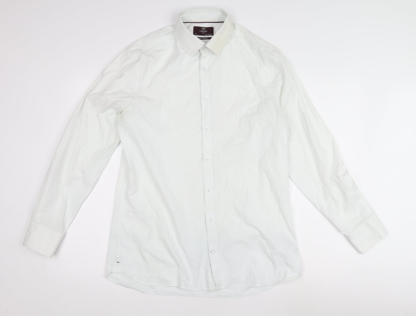 Men's White Dress Shirt Long Sleeve Business