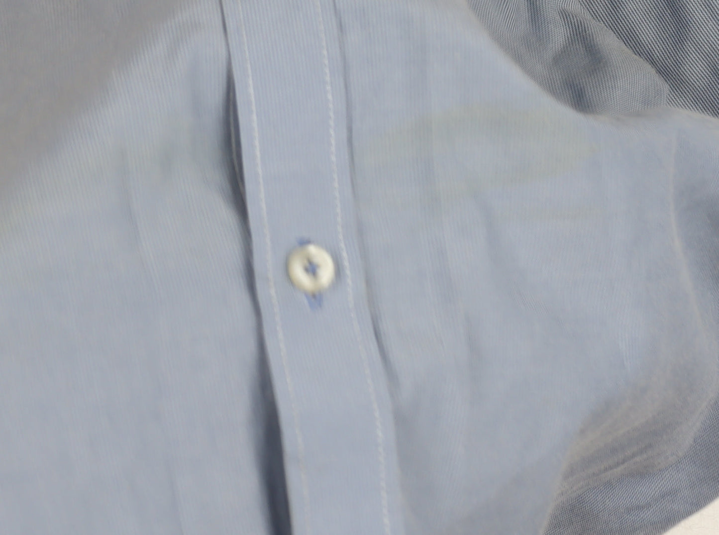 Elegant Men's Blue Striped Formal Dress Shirt L