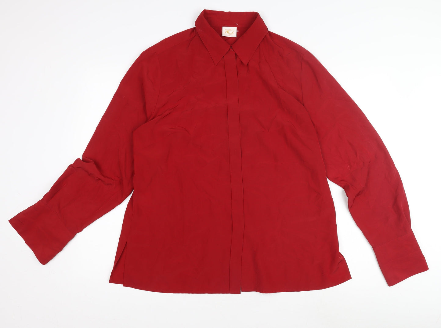 Womens UK Size 16 Country Casuals Red Basic Button-Up