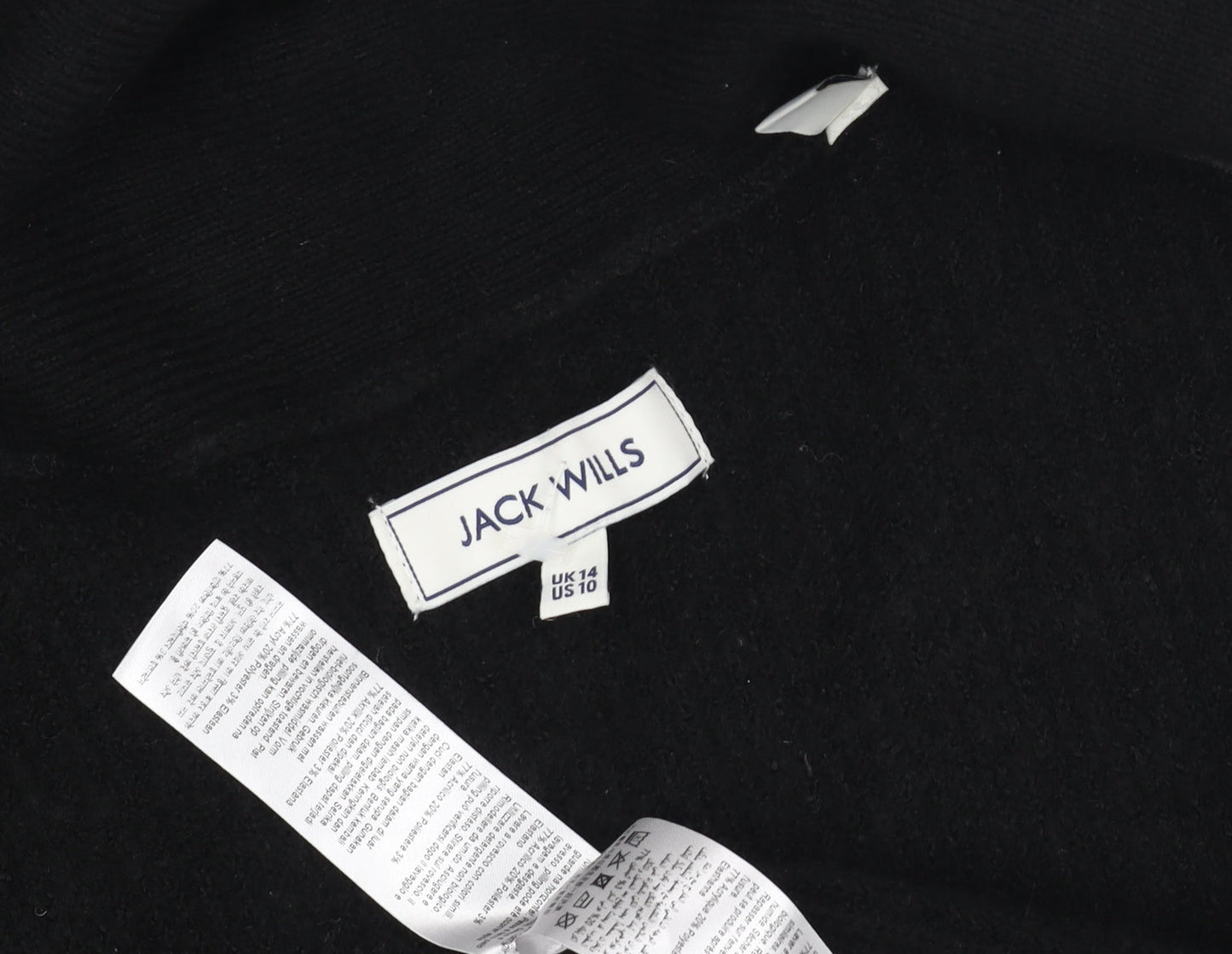 Jack Wills Women's Black Open Front Cardigan Size 14