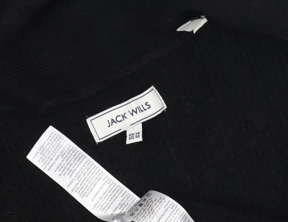Jack Wills Women's Black Open Front Cardigan Size 14