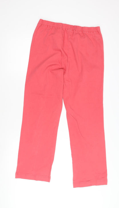 Womens UK Size 14 Cotton Traders Relaxed Fit Casual Pink Trousers