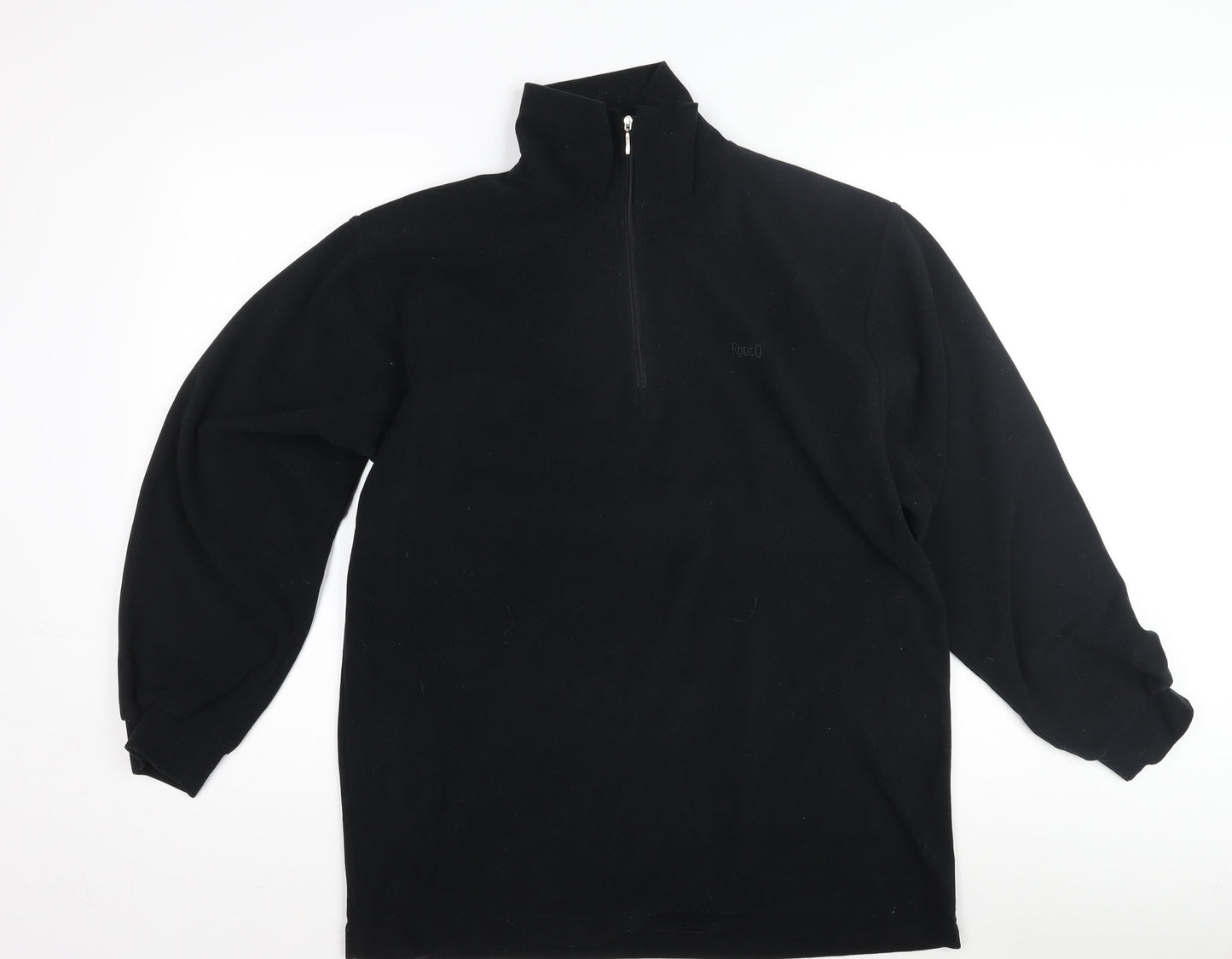 Rodeo Men's Black Medium 1/4 Zip Fleece Sweatshirt