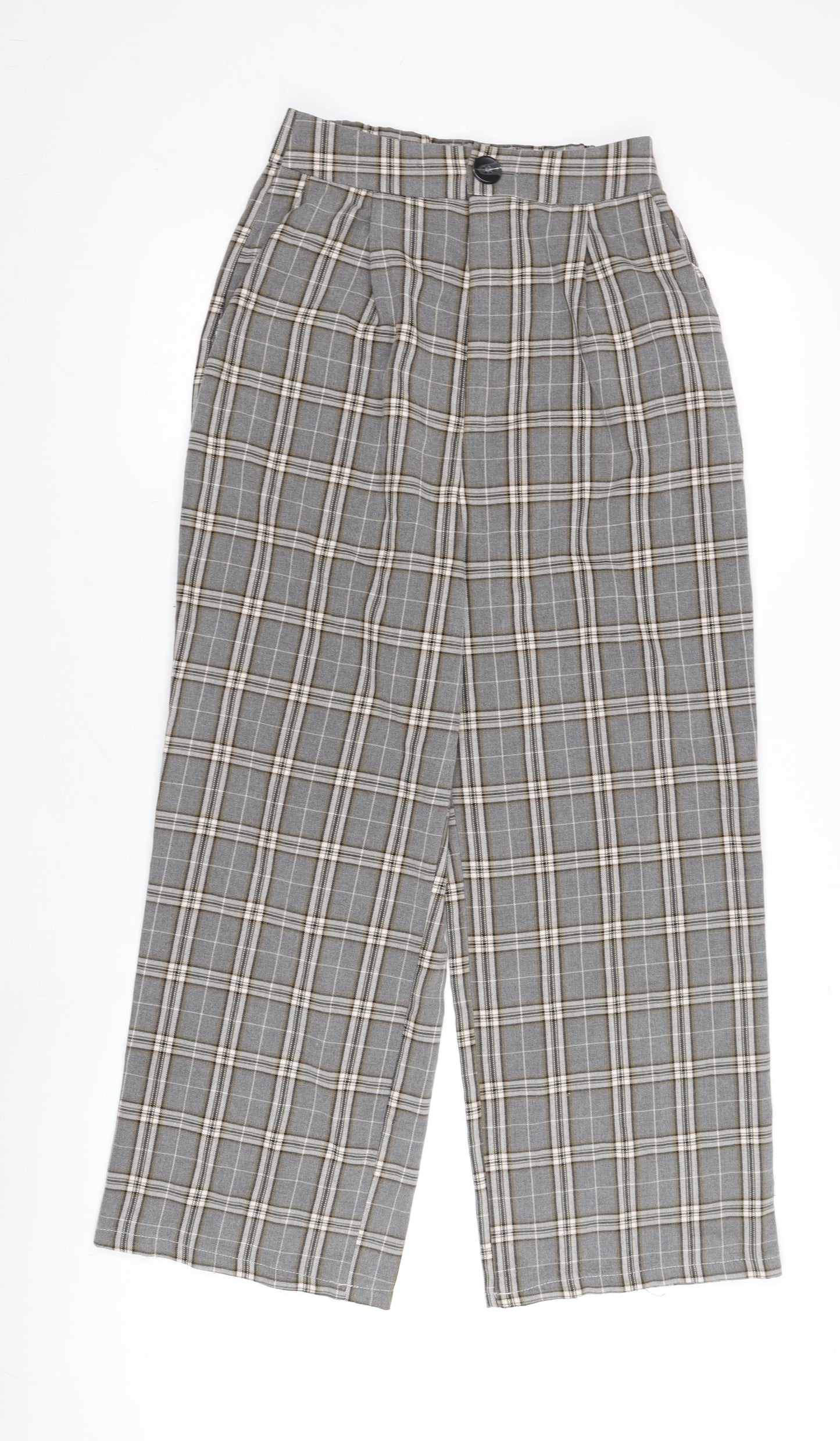 Sfera Grey Plaid Women's Pleated Trousers Size 8