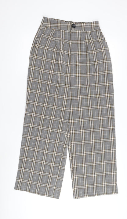 Sfera Grey Plaid Women's Pleated Trousers Size 8