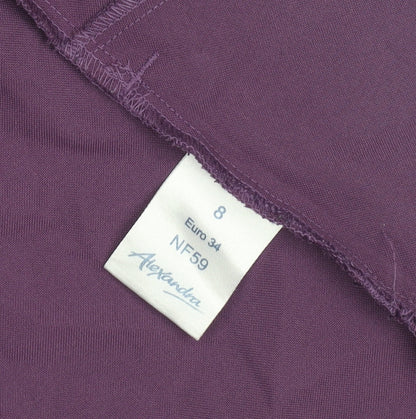 Womens UK Size 8 Alexandra Purple Wrap Blouse