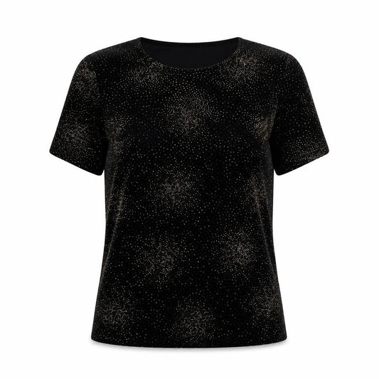 After Dark Women's Black Glitter T-Shirt Size 10