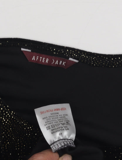 After Dark Women's Black Glitter T-Shirt Size 10