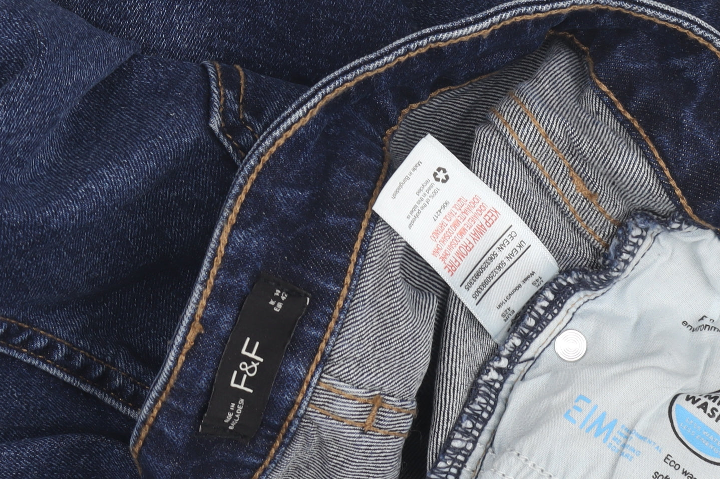 F&F Men's Blue Straight Jeans Size 12 Regular Fit