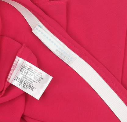 Amaranto Women's Red Flare Midi Skirt Size 12