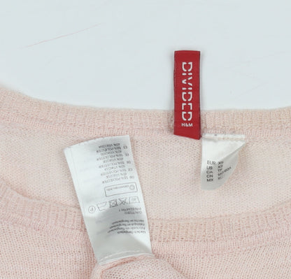 Womens UK Size XS H&M Pink Pullover Jumper