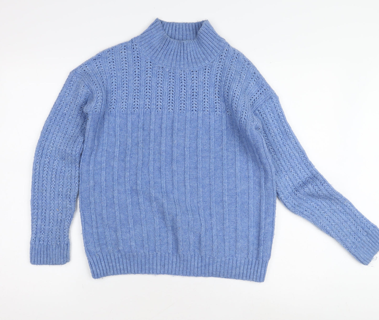 Tu Women’s Blue Cable-Knit Pullover Jumper, Size 10