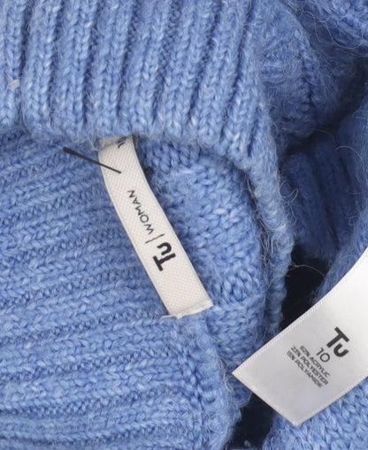 Tu Women’s Blue Cable-Knit Pullover Jumper, Size 10