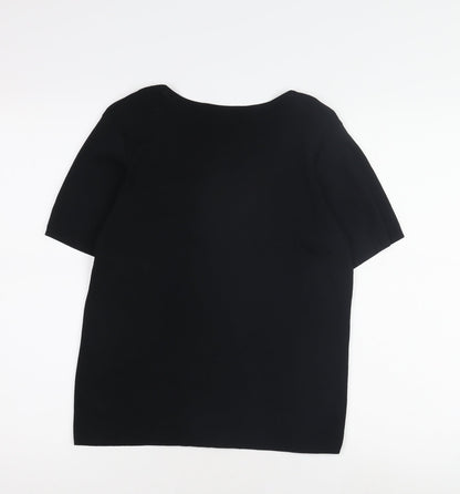 Avant Garde Women's Black V-Neck Beaded Jumper S