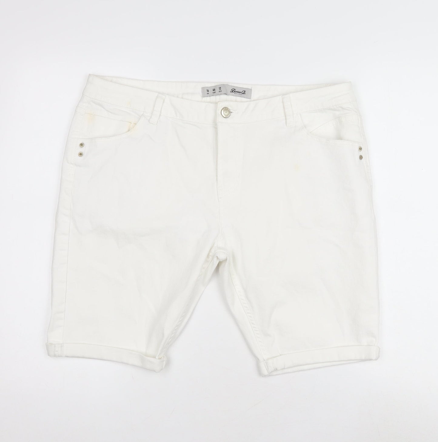 Denim Co Womens White Shorts Size 12 Casual Summer