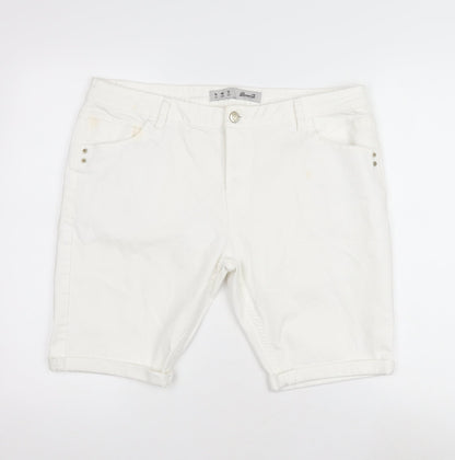 Denim Co Womens White Shorts Size 12 Casual Summer