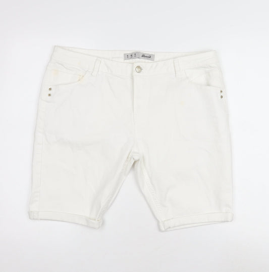 Denim Co Womens White Shorts Size 12 Casual Summer