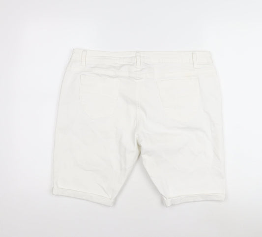 Denim Co Womens White Shorts Size 12 Casual Summer