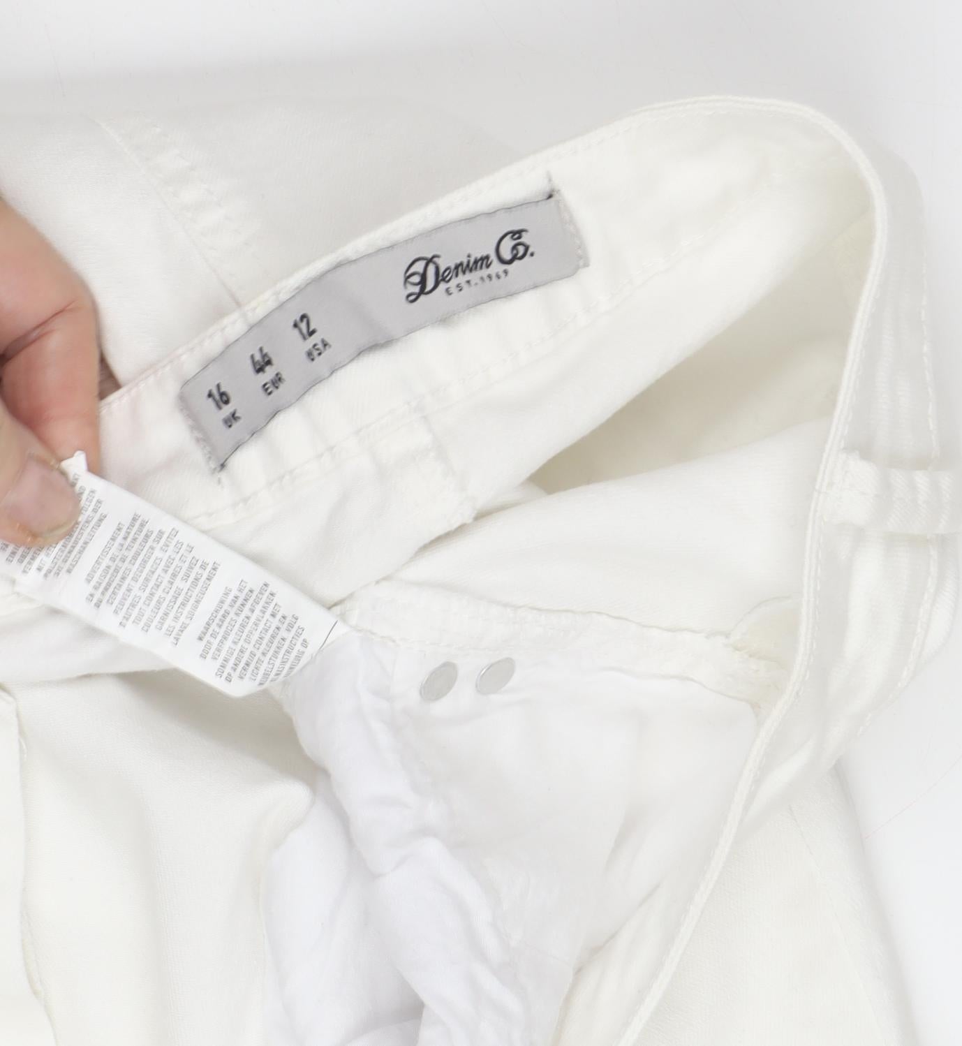 Denim Co Womens White Shorts Size 12 Casual Summer