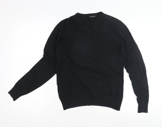 Zara Men’s Black V-Neck Pullover Jumper Size S