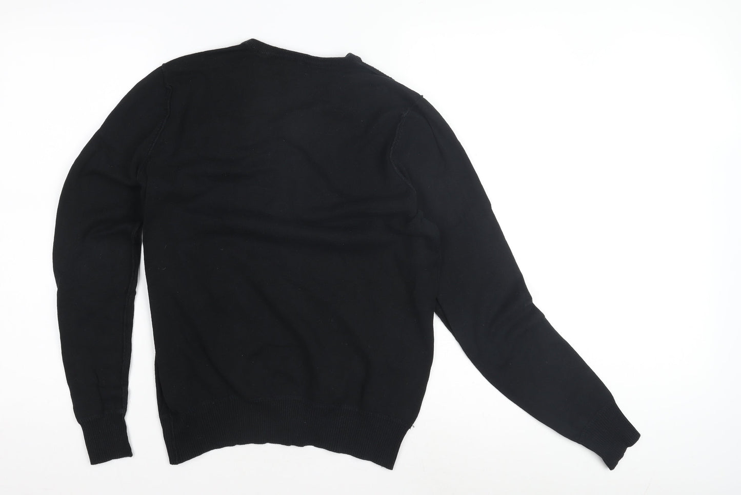 Zara Men’s Black V-Neck Pullover Jumper Size S