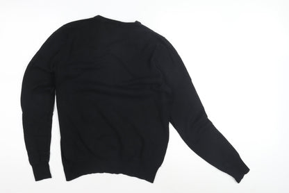 Zara Men’s Black V-Neck Pullover Jumper Size S
