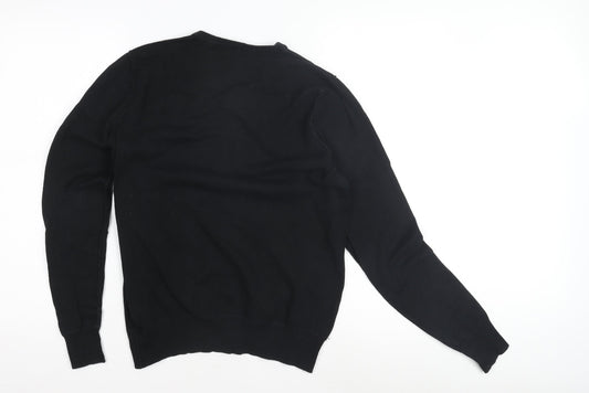 Zara Men’s Black V-Neck Pullover Jumper Size S