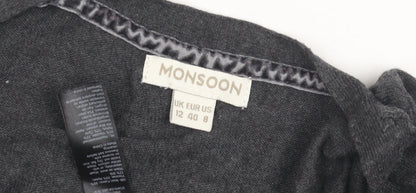Womens UK Size 12 Monsoon Grey Cardigan Jumper