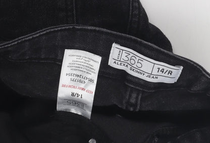 Denim 365 Women's Black Alexa Skinny Jeans, Size 14