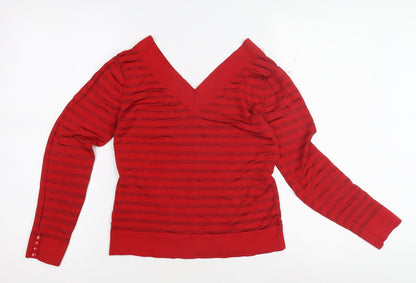 Womens UK Size 12 Marks and Spencer Red Pullover Jumper