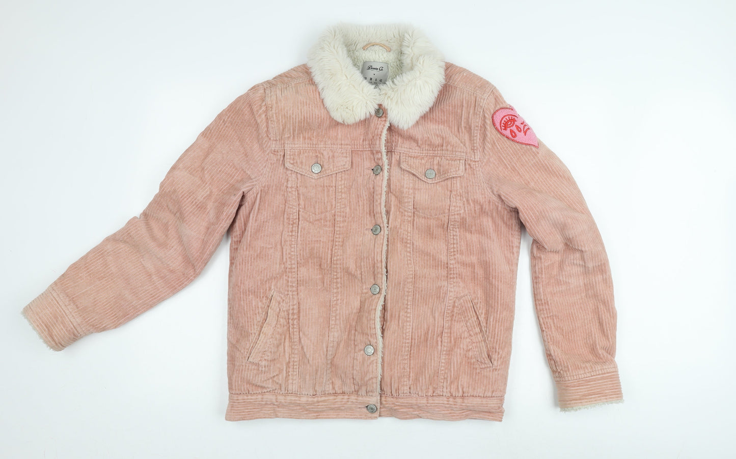 Denim Co. Women's Pink Corduroy Jacket Size 10