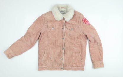 Denim Co. Women's Pink Corduroy Jacket Size 10