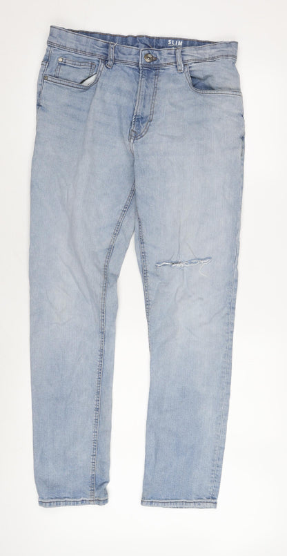 George Men's Blue Slim Jeans, Size 34