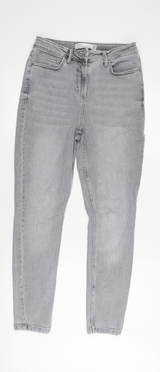 Next Women Grey High Rise Skinny Jeans Size 12
