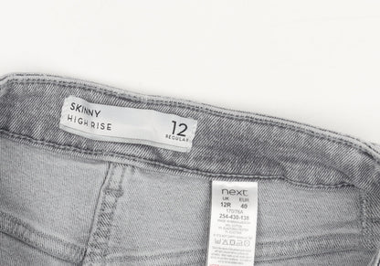 Next Women Grey High Rise Skinny Jeans Size 12