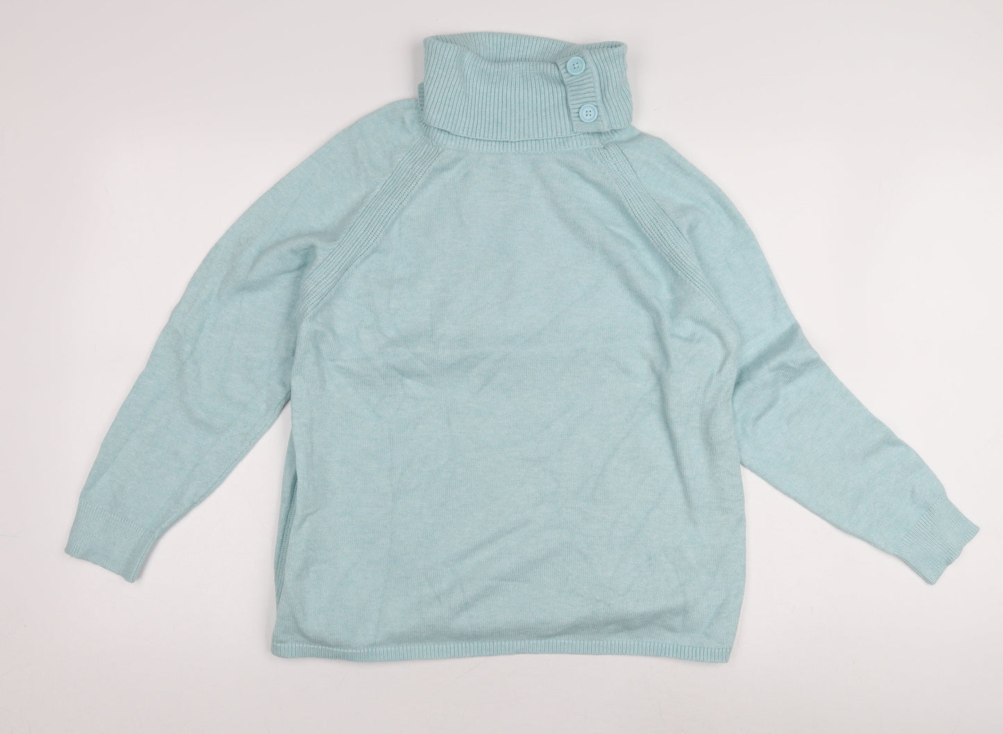 F&F Women's Blue High Neck Pullover Jumper - M