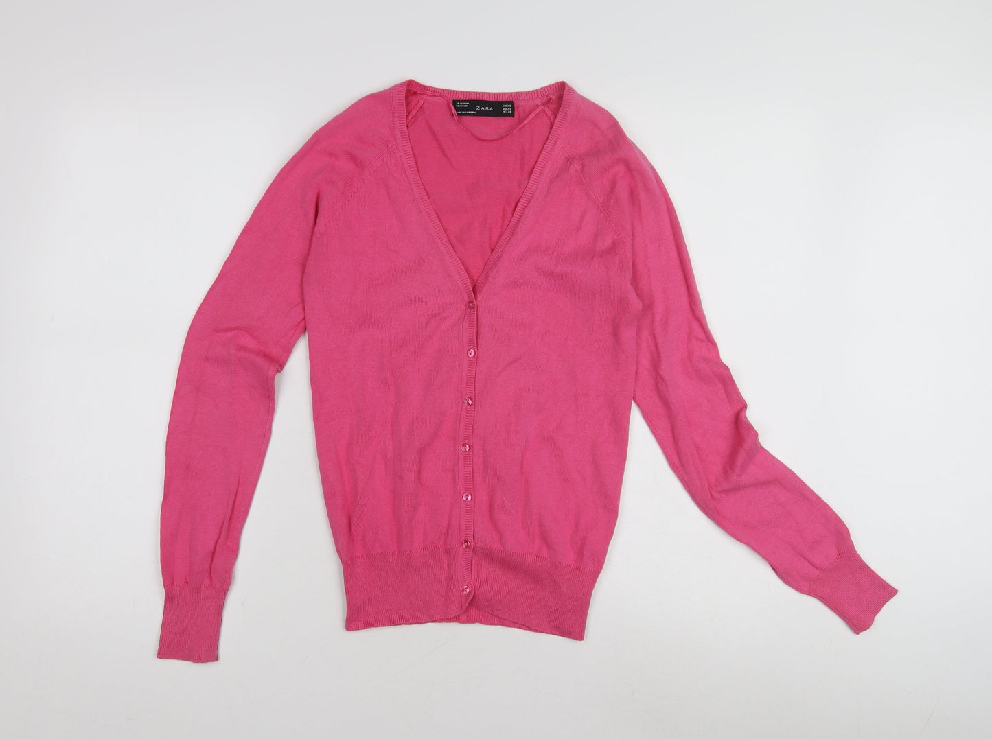 Womens UK Size S Zara Pink Cardigan Jumper