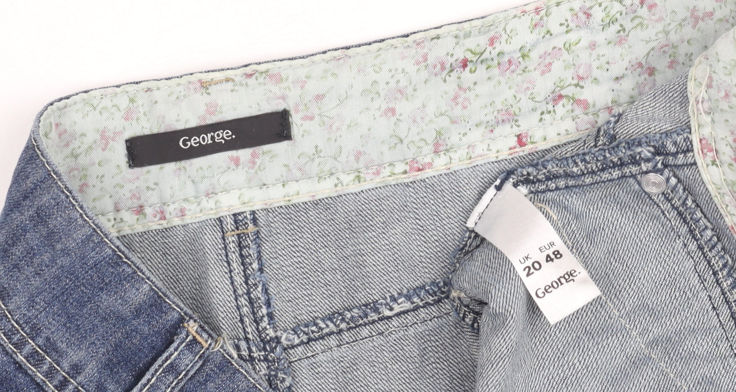 George Women's Blue Denim Pencil Skirt Size 20