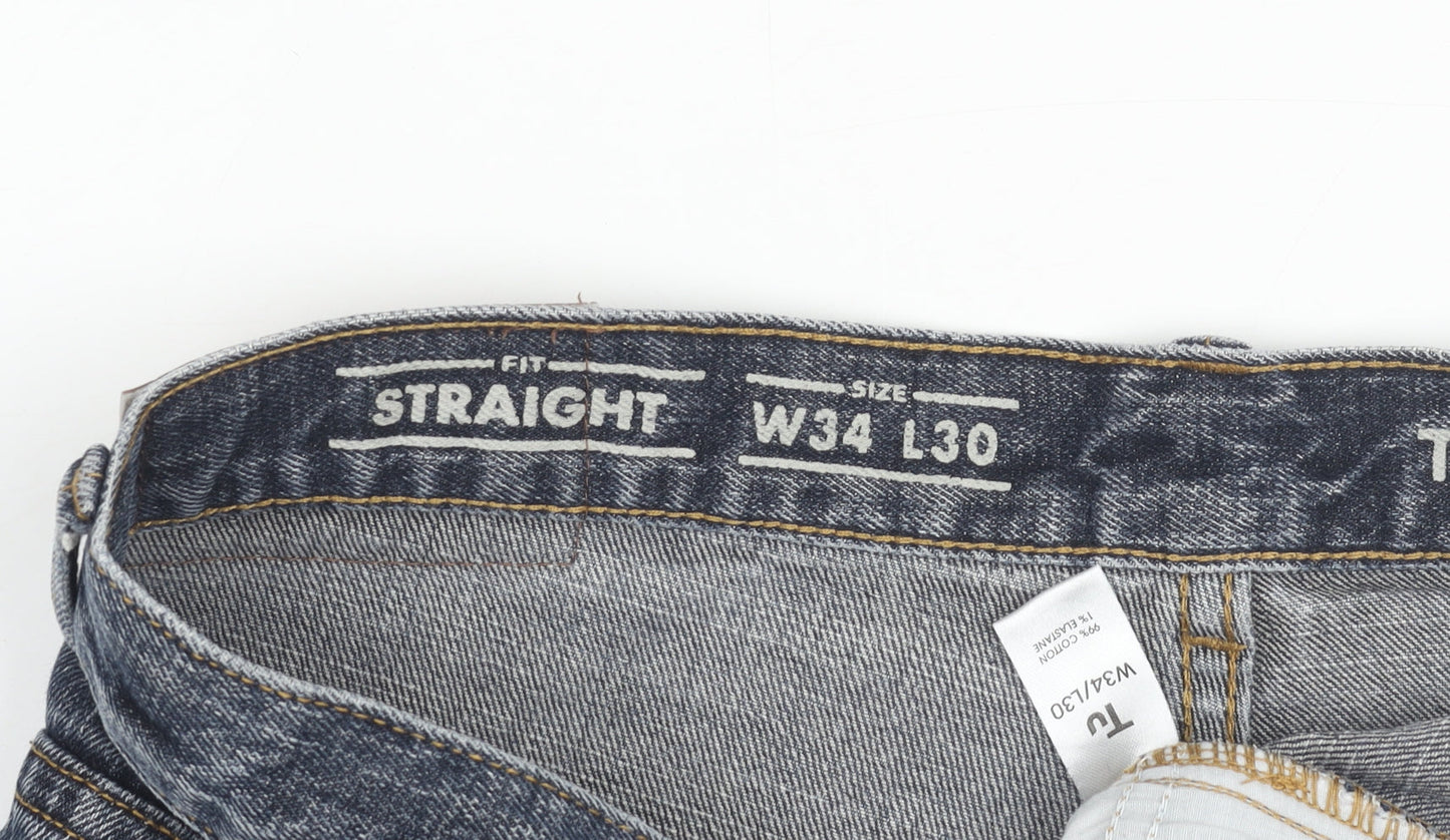 Tu Men's Blue Straight Jeans W34 L30