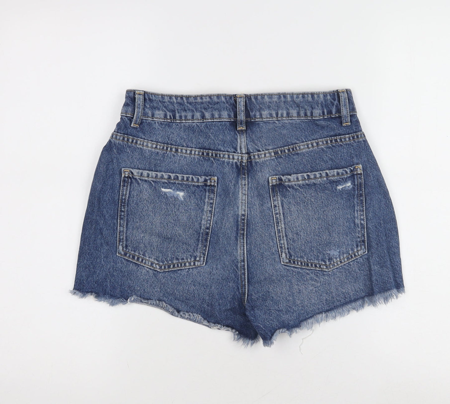 Primark Women's Blue Cut-Off Denim Shorts, Size 8