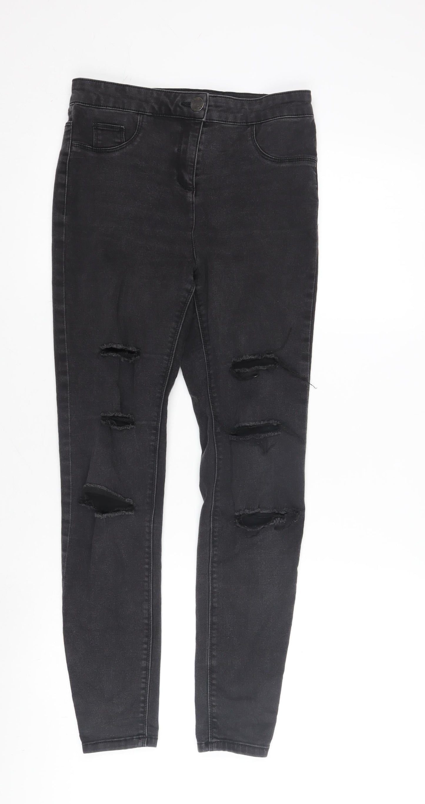Womens UK Size 10 Denim Regular Fit Skinny Black Jeans