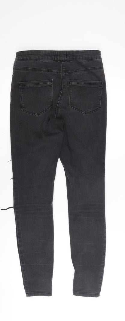 Womens UK Size 10 Denim Regular Fit Skinny Black Jeans