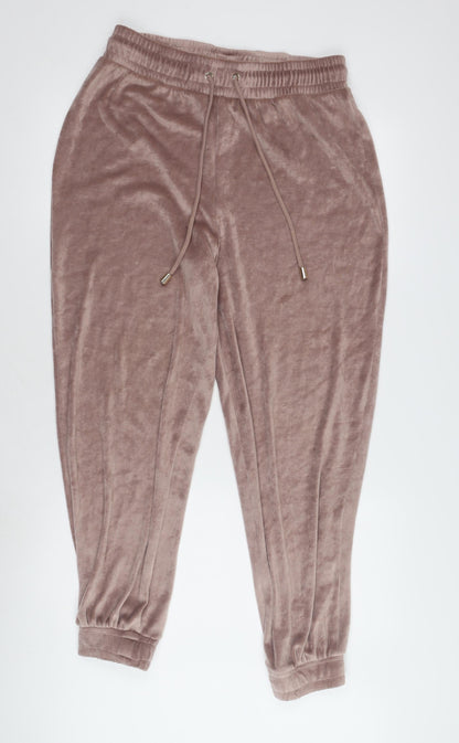 River Island Women’s Pink Velvet Jogger Trousers M