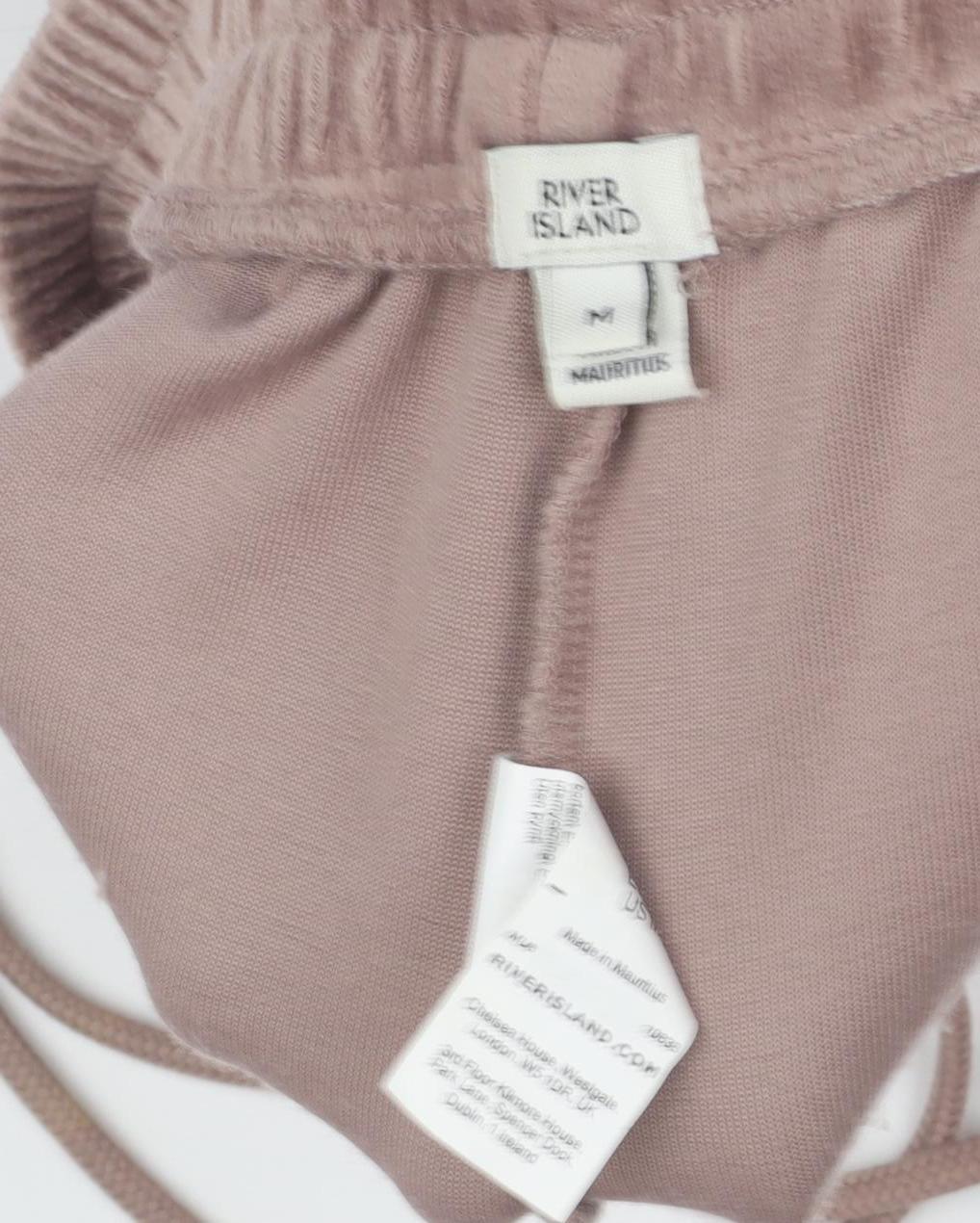 River Island Women’s Pink Velvet Jogger Trousers M