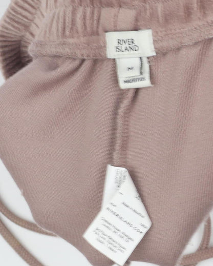 River Island Women’s Pink Velvet Jogger Trousers M