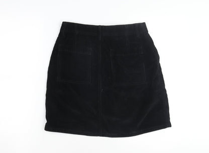 F&F Women's Black Corduroy Pencil Skirt, Size 8
