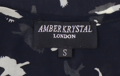 Womens UK Size S Amber Krystal Black Tunic Tank