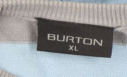 Burton Men's Blue Striped Pullover Jumper XL
