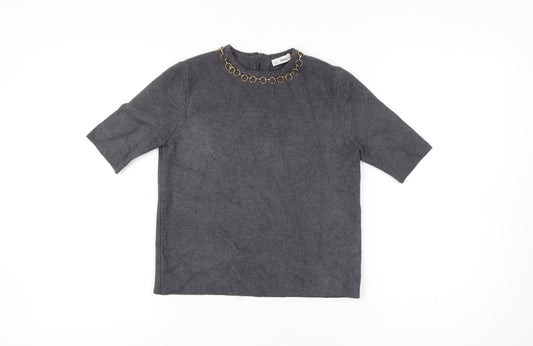 Womens UK Size 10 Zara Grey Pullover Jumper