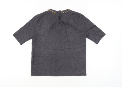 Womens UK Size 10 Zara Grey Pullover Jumper